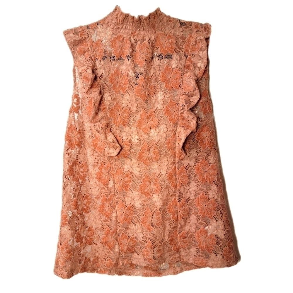 Ruffled Velvet & Lace sleeveless Top